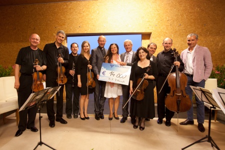 Die Musiker des Cleveland Orchestra mit Toni Faber, Sandra Hirsch, Dr. Peter Schachner, Johannes Hirsch und Rainer Pariasek