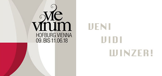 VieVinum-Logo 2018 und der Schriftzug "Veni, vidi, Winzer!""